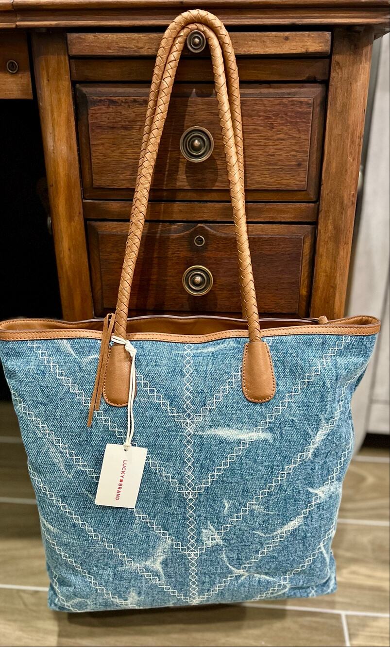 NWT Lucky Brand Lana Denim Tote Bag Women's Handbag